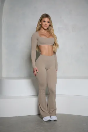 Stone Long Sleeve and Flare Pant Set