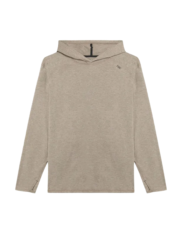 tasc Performance Men's Carrollton Lightweight Hoodie in Gray Oak Heather