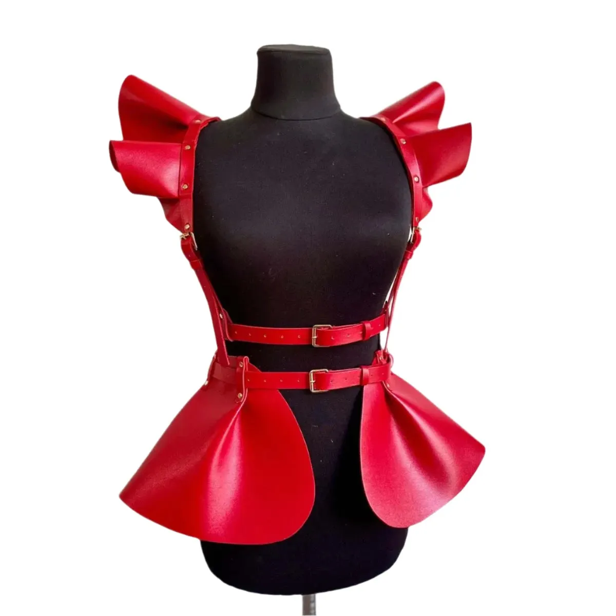 TEEK - Body Harness Belt Ruffled Skirt Hem