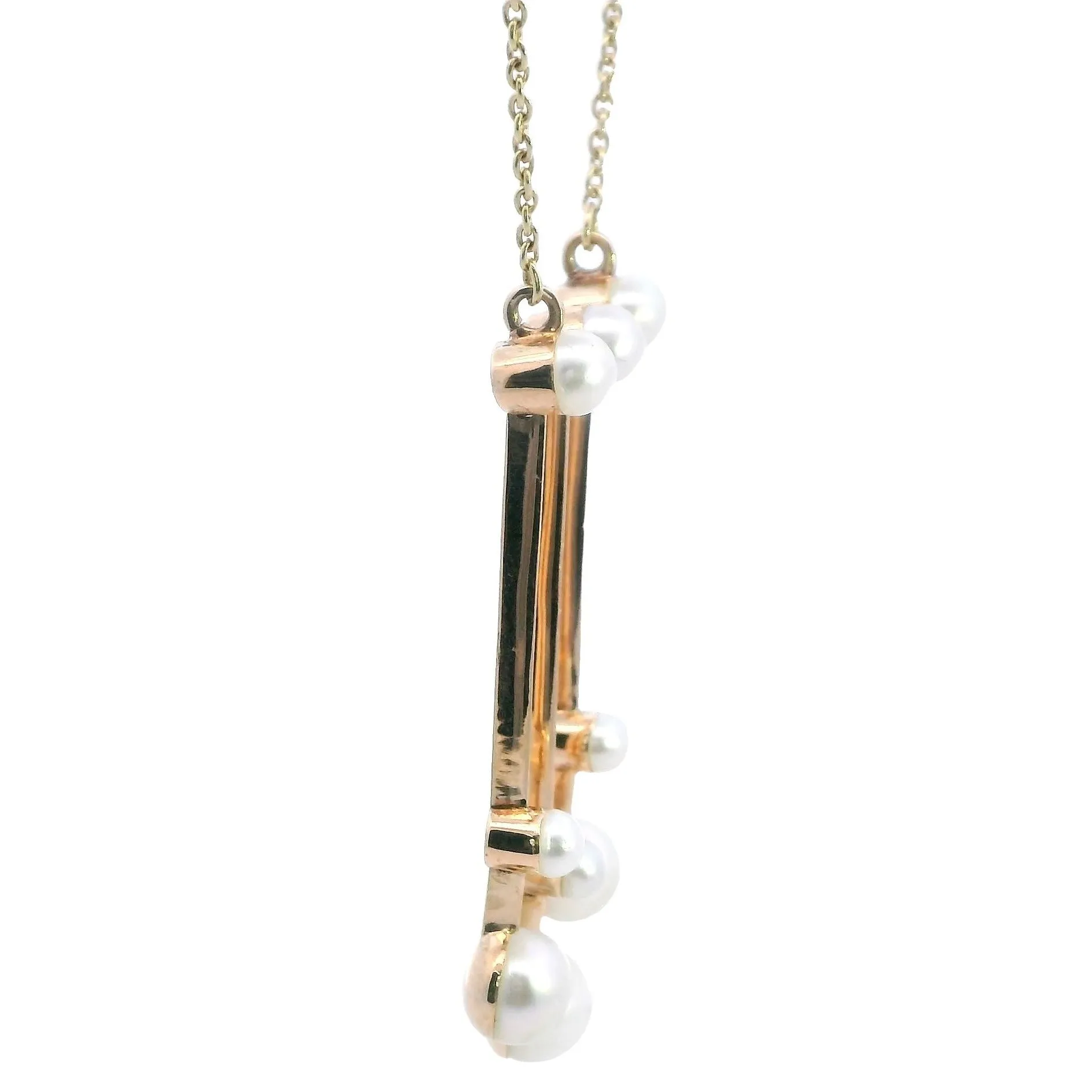 Timeless Elegance - Exquisite 9ct Yellow Gold Pearl Necklace