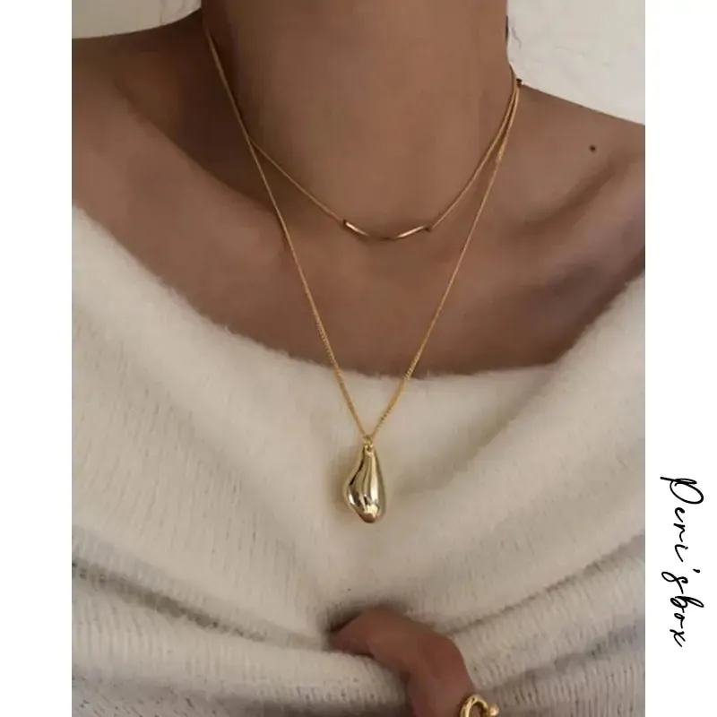 Two-Piece Set Waterdrop Irregular Design Necklaces