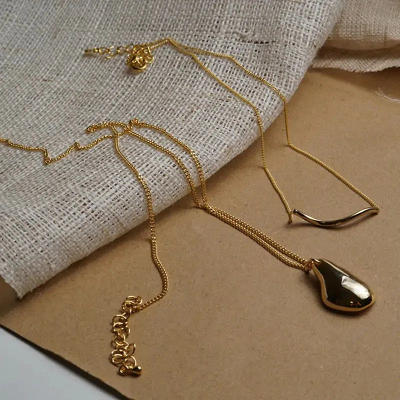 Two-Piece Set Waterdrop Irregular Design Necklaces