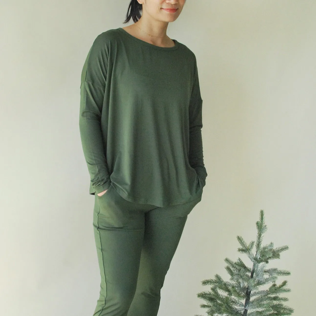 Women's Long Sleeve PJ Set - Forest Green