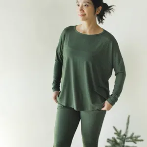 Women's Long Sleeve PJ Set - Forest Green