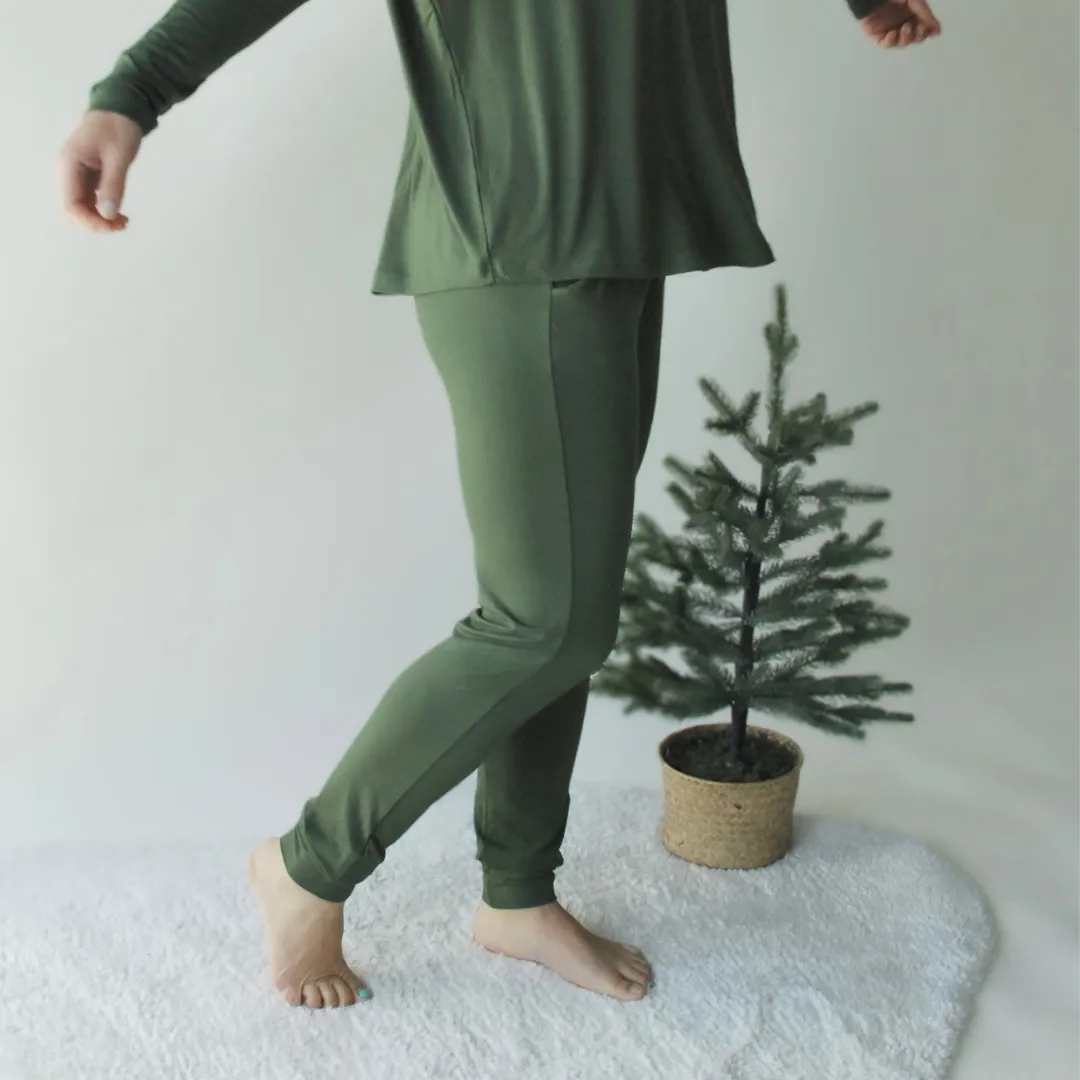 Women's Long Sleeve PJ Set - Forest Green