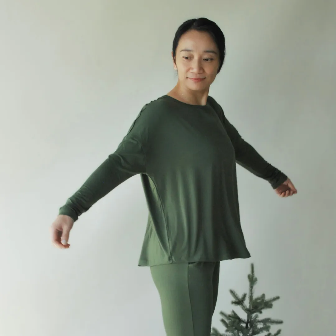 Women's Long Sleeve PJ Set - Forest Green